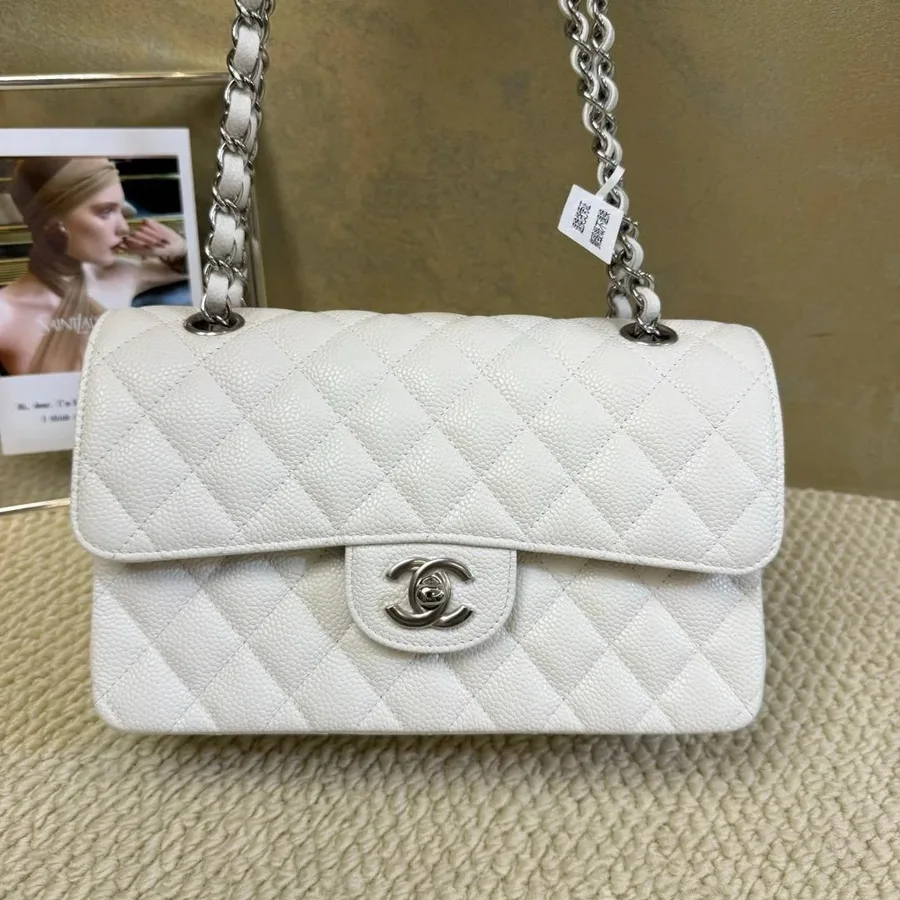 Chanel classic flap white small