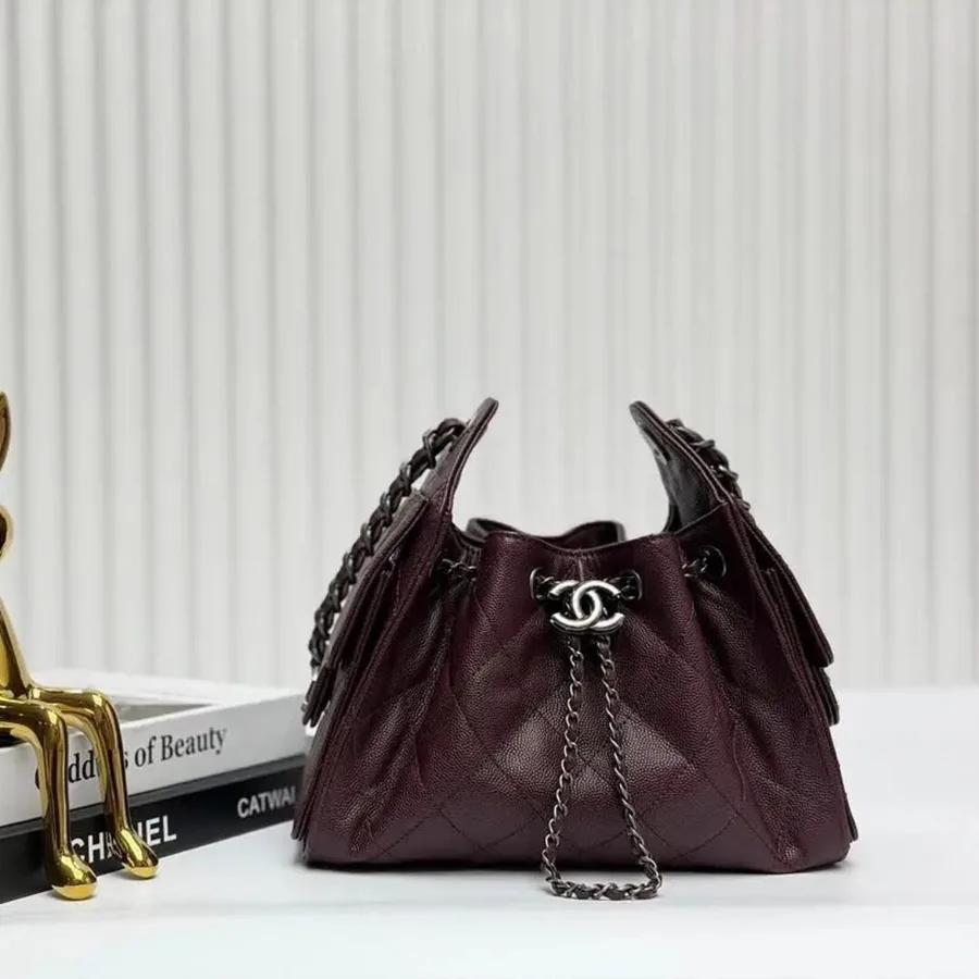 Chanel 25 Mini Burgundy Sliver Hardware