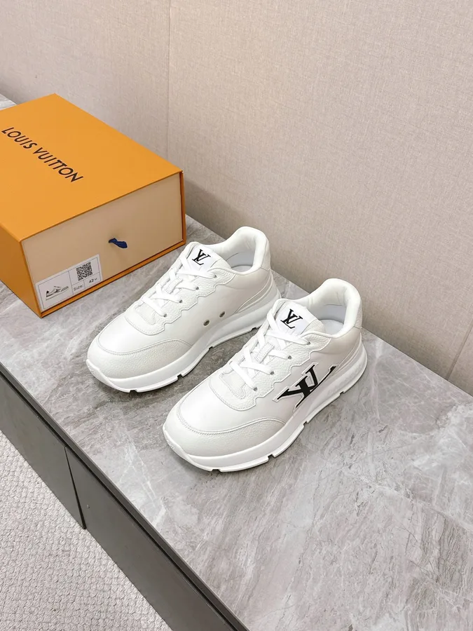 LV Women White Leather Sneakers