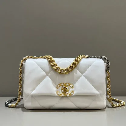 CHANEL 19 Bag Small White