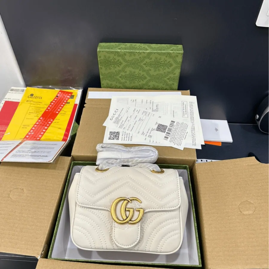 Gucci Marmont High Quality White Women’s Handbag 22cm