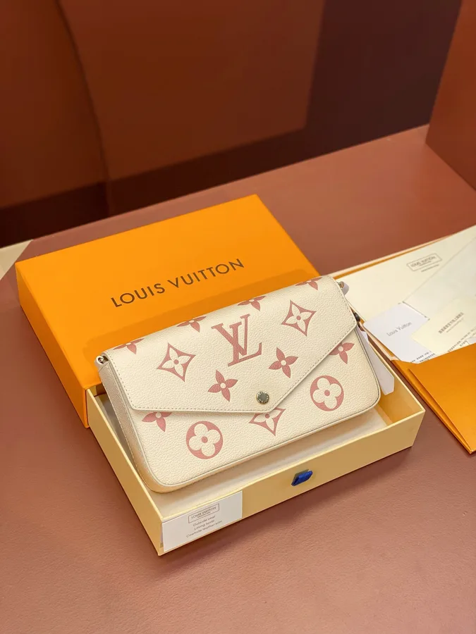 Louis Vuitton Félicie Pochette in black and beige Bicolor