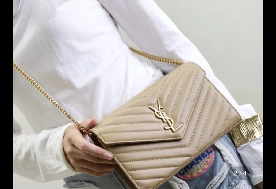 Saint Laurent Cassandre Envelope Chain Wallet