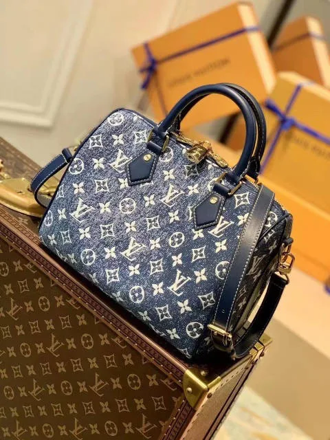 Louis Vuitton Blue Monogram Denim Jacquard Speedy 25