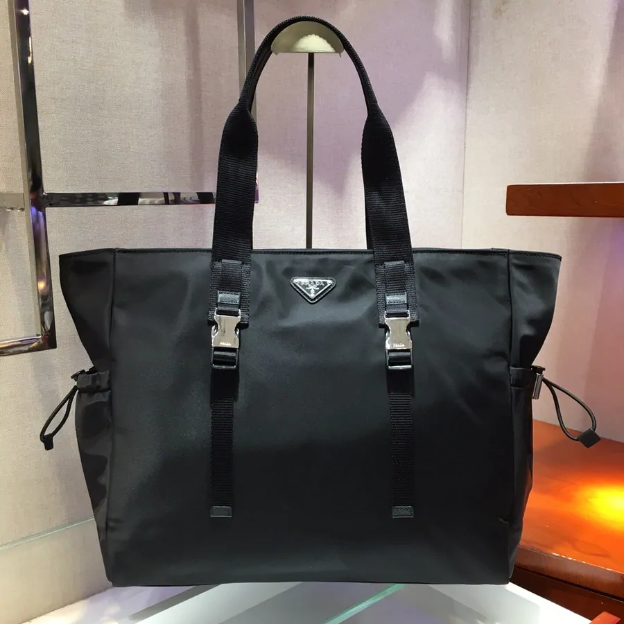 Shopping Bag 40 in Black Nylon Fabric
