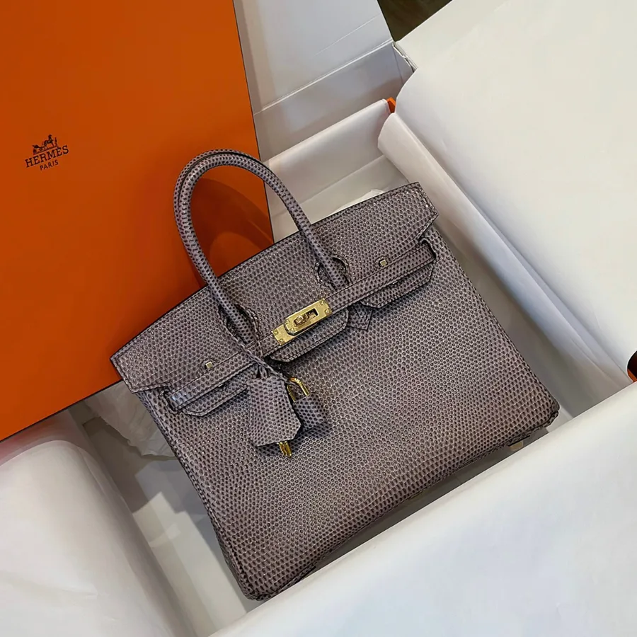 HN 25 Tris Fonce Genuine Lizard Leather Gold Hardware