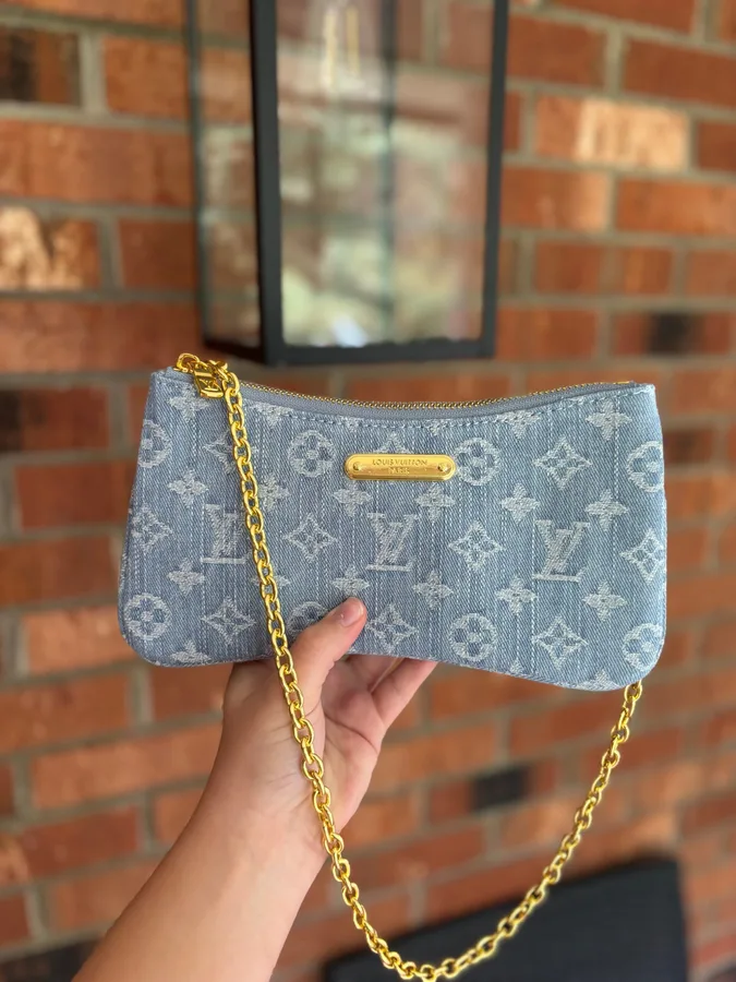 Louis Vuitton Liv Pochette in Blue Denim