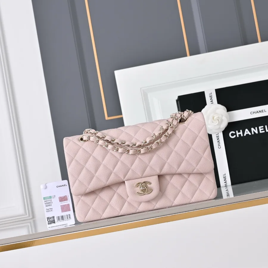 Chanel Classic Flap Medium Light Pink Sliver Hardware