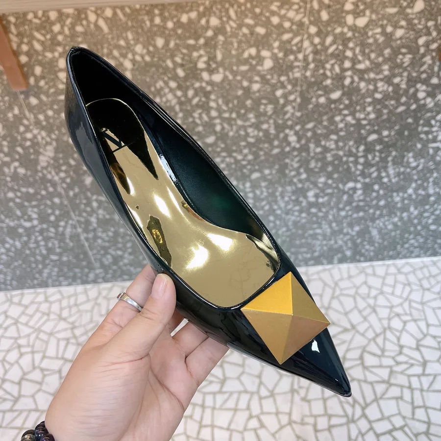 Valentino Women Black Patent Leather Flats