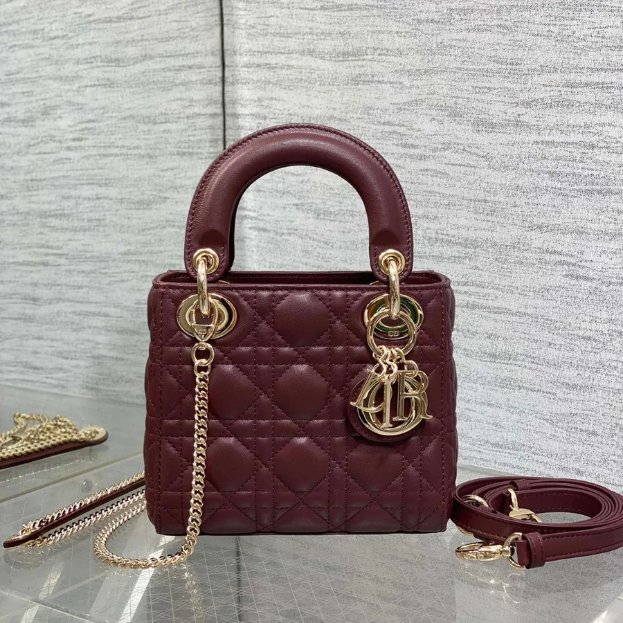 Christian Dior Mini Lady Dior bag Gold hardware