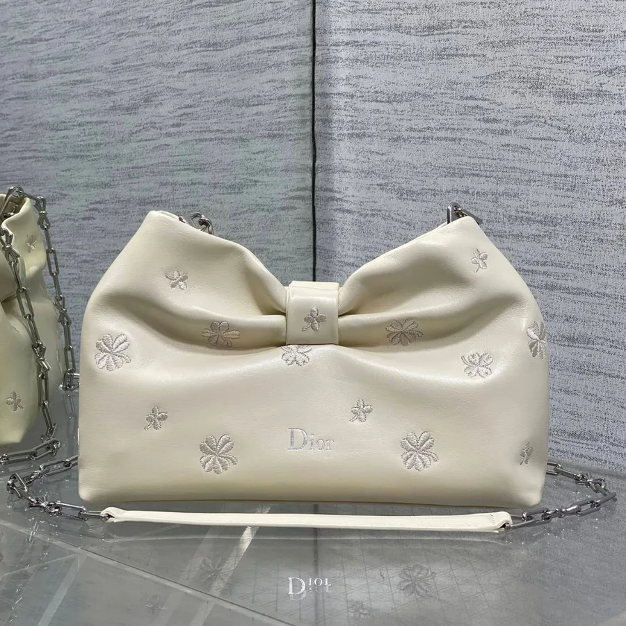 Dior Bow Bag Small Latte Lambskin