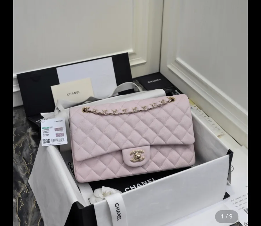Chanel classic flap light pink gold hardware