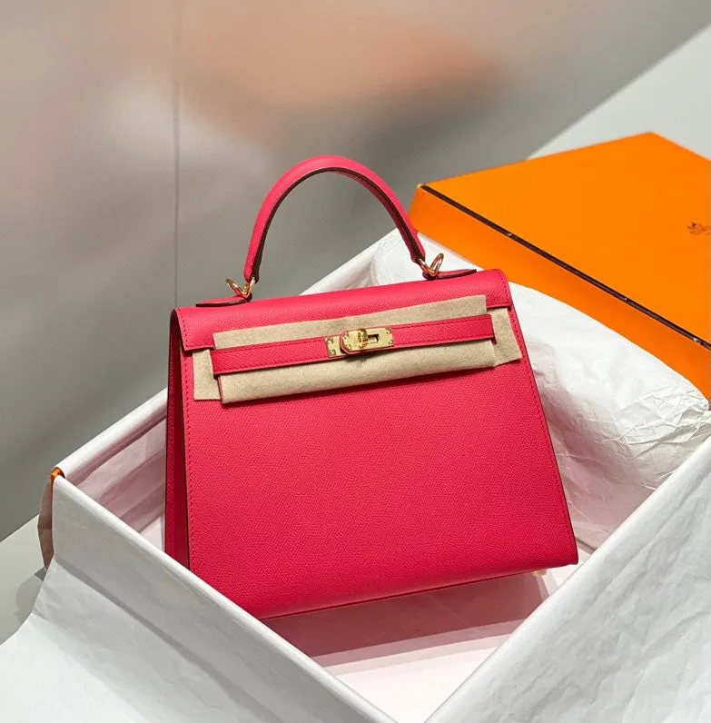 HN 25cm in Rose Tyrien Epsom Gold Hardware