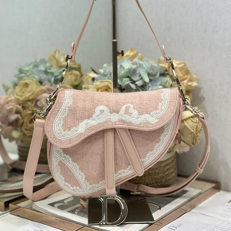 Dioramour Small Saddle Bag with Strap Soupir Pink
