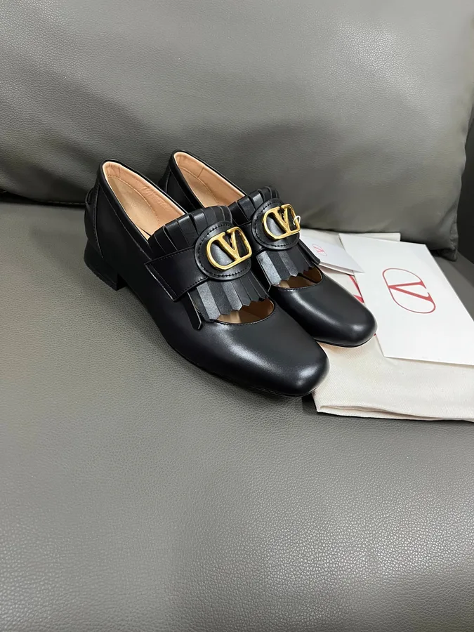 Valentino Women Black Leather Heels