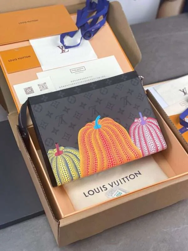 Louis Vuitton LV Pochette Clutch Bag Pumpkin Pattern 26cm