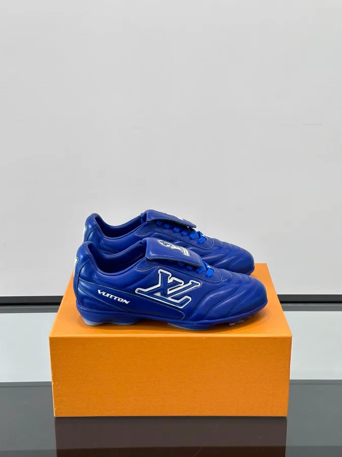 LV Men Blue Leather Sneakers