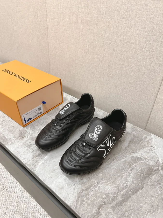 LV Women Black Leather Sneakers