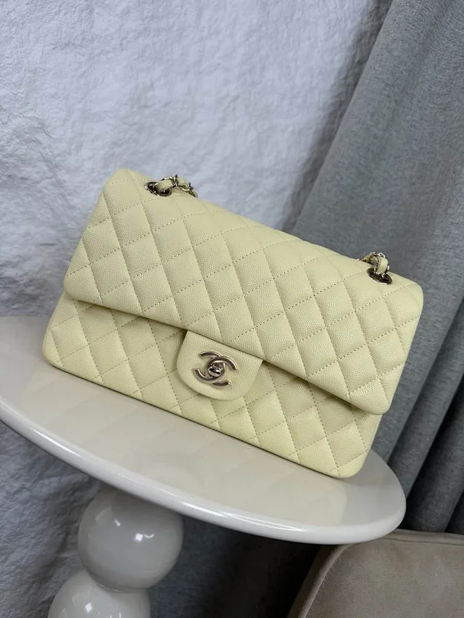 Chanel Classic Flap Light Yellow Medium 25
