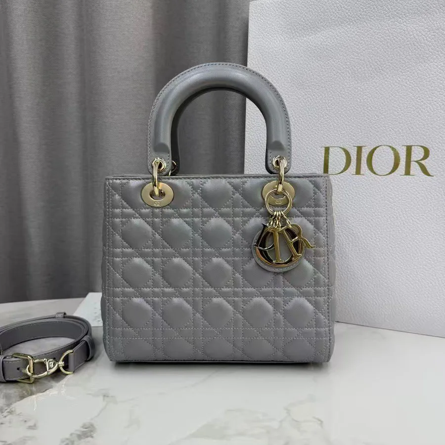 Dior Medium Lady Dior My Abcdior bag in grey lambskin