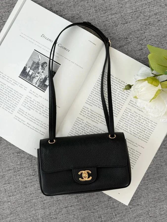 Chanel Mini Flap Grained Black