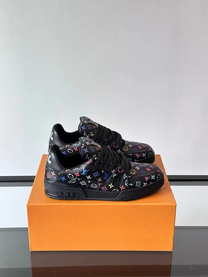 LV Men Black Multicolor Leather Sneakers
