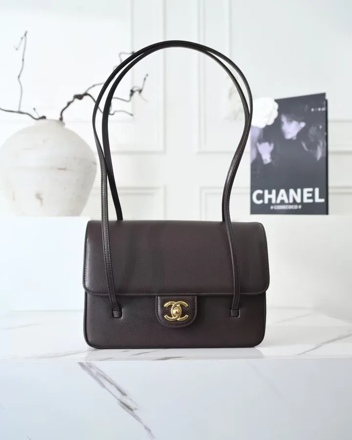 Chanel Preppy Coco Small Flap Bag in dark brown
