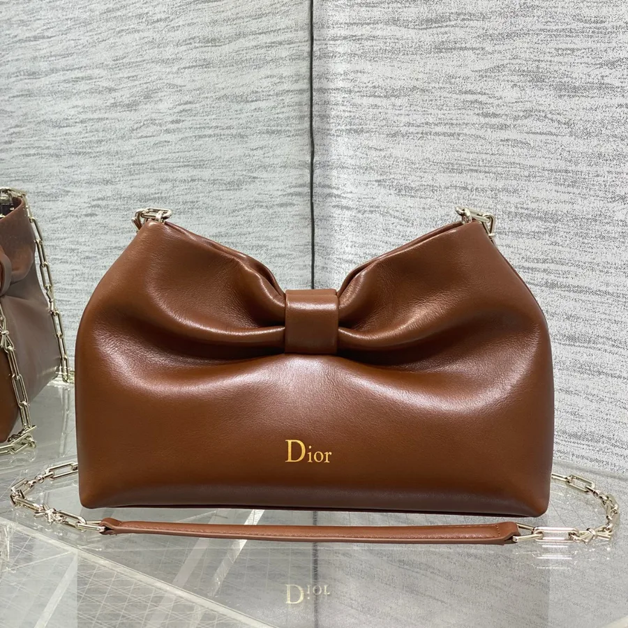 Dior Bow Bag Brown Lambskin