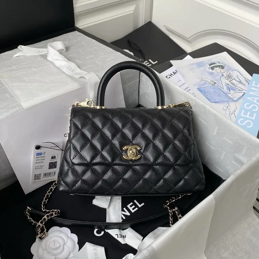 Chanel Coco Small Black with Gold Hardware