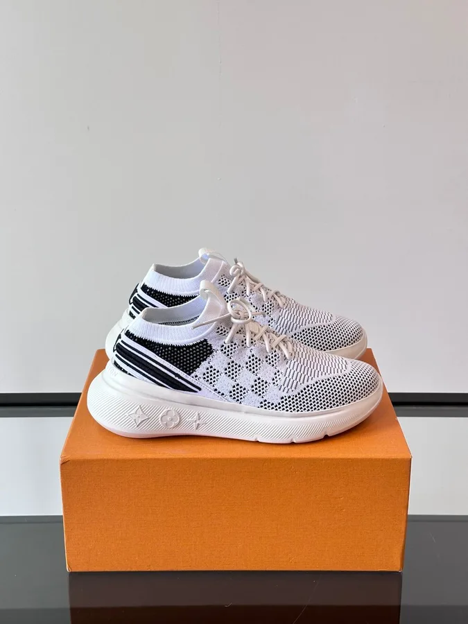 LV Men White Knit Mesh Sneakers