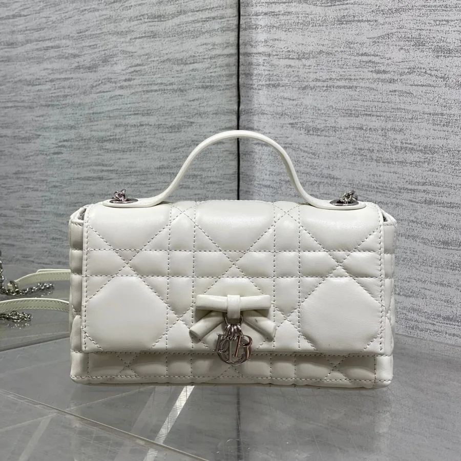 Dior My Dior Mini Bag in White Lambskin