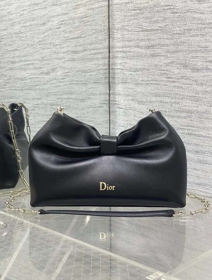 Dior Bow Bag in black lambskin