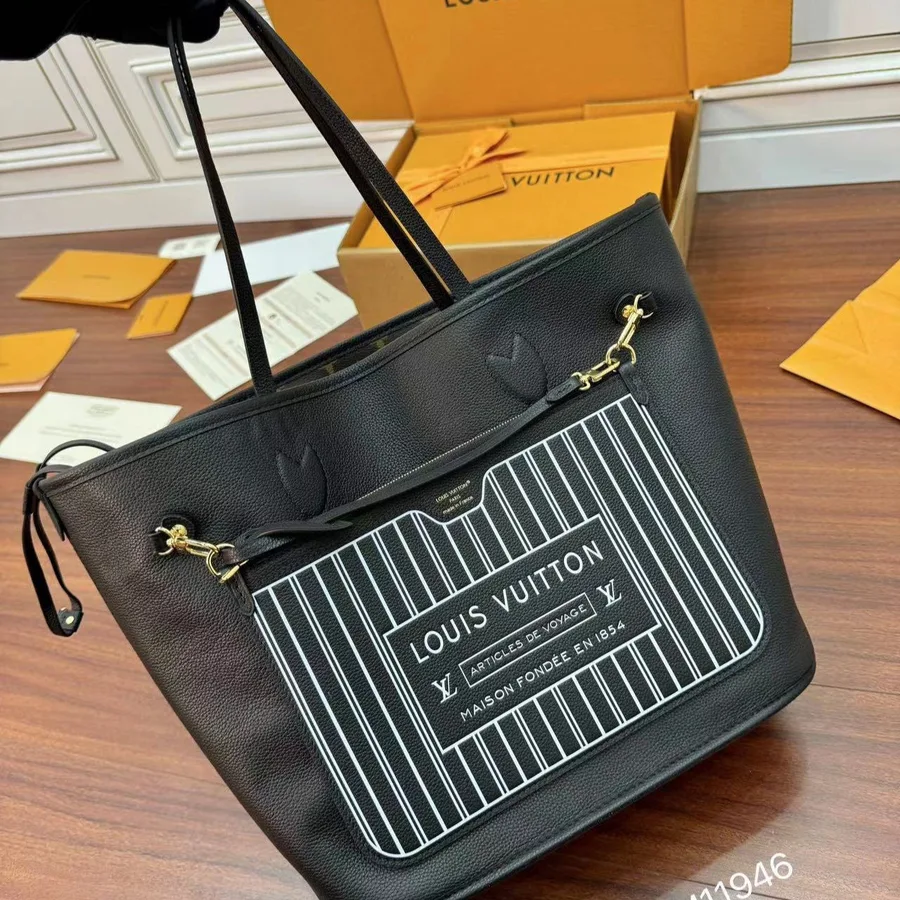 LV Neverfull Inside Out MM in Brown Monogram Coated Canvas