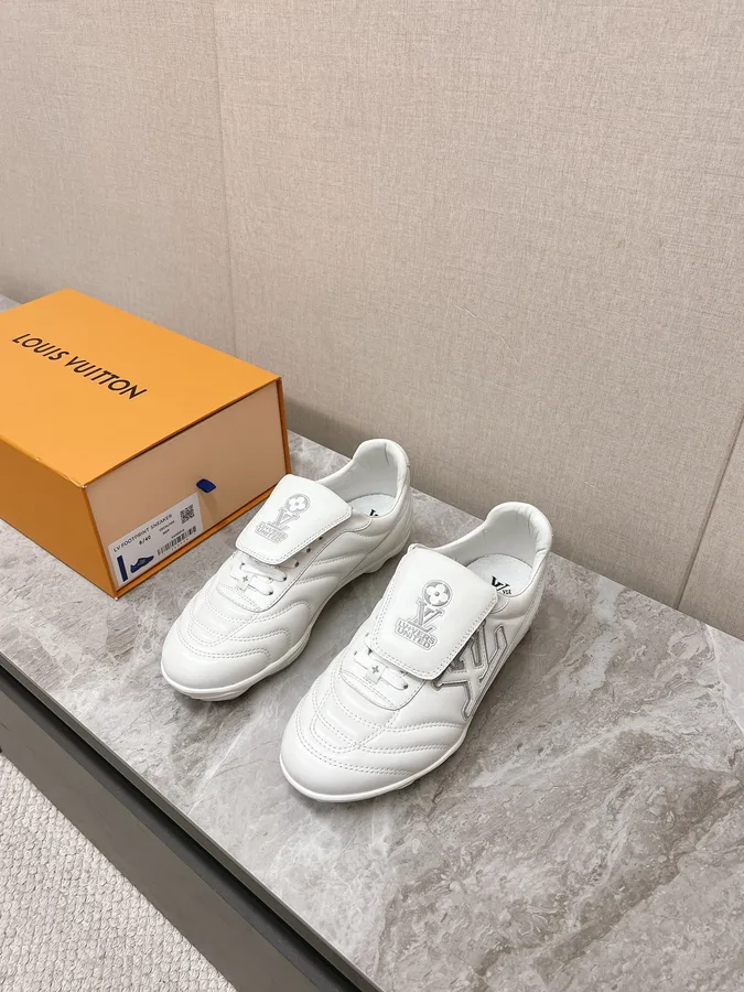 LV Women White Leather Sneakers