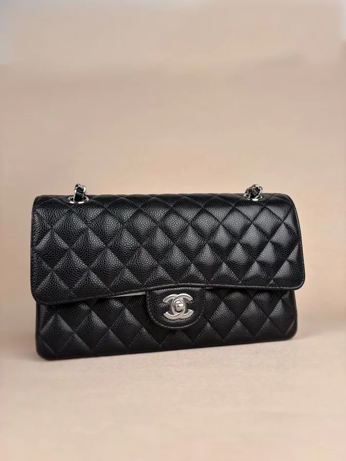 Chanel Classic Flap Medium 25 Black sliver Hardware