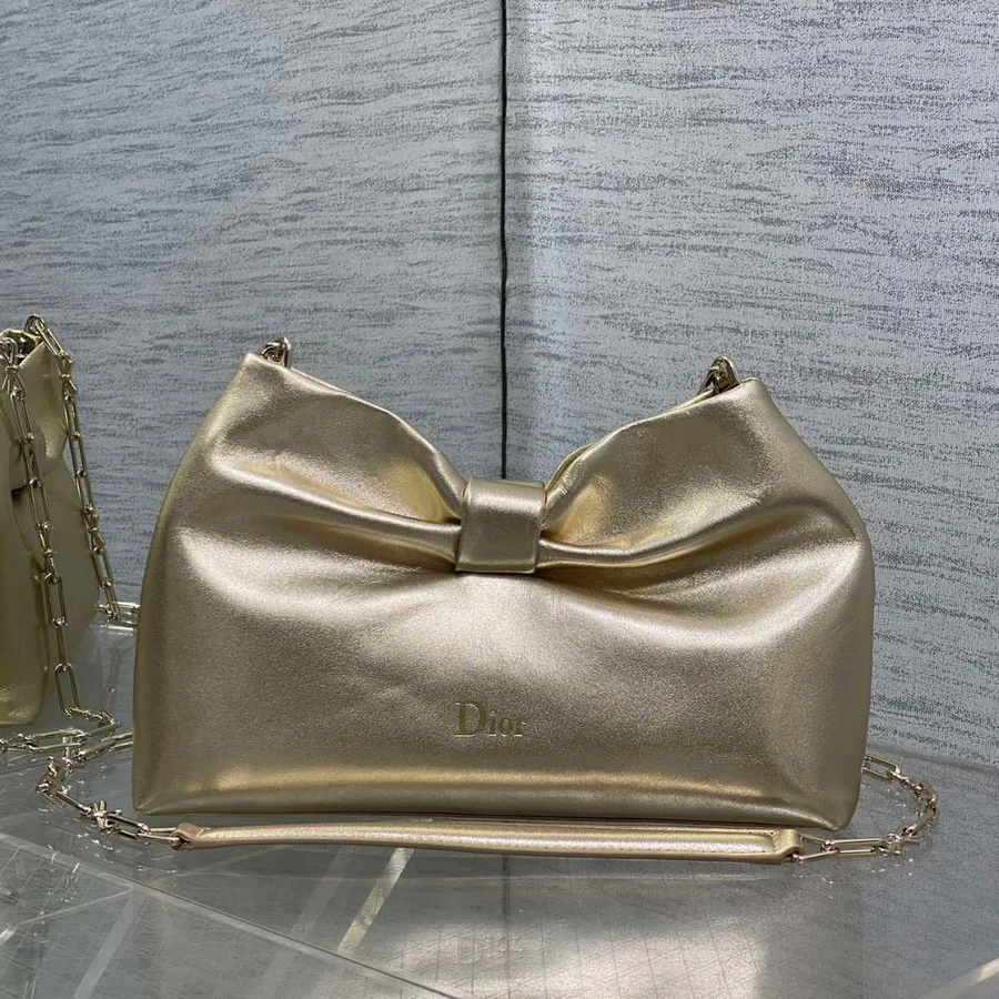 Dior Bow Bag Gold Lambskin