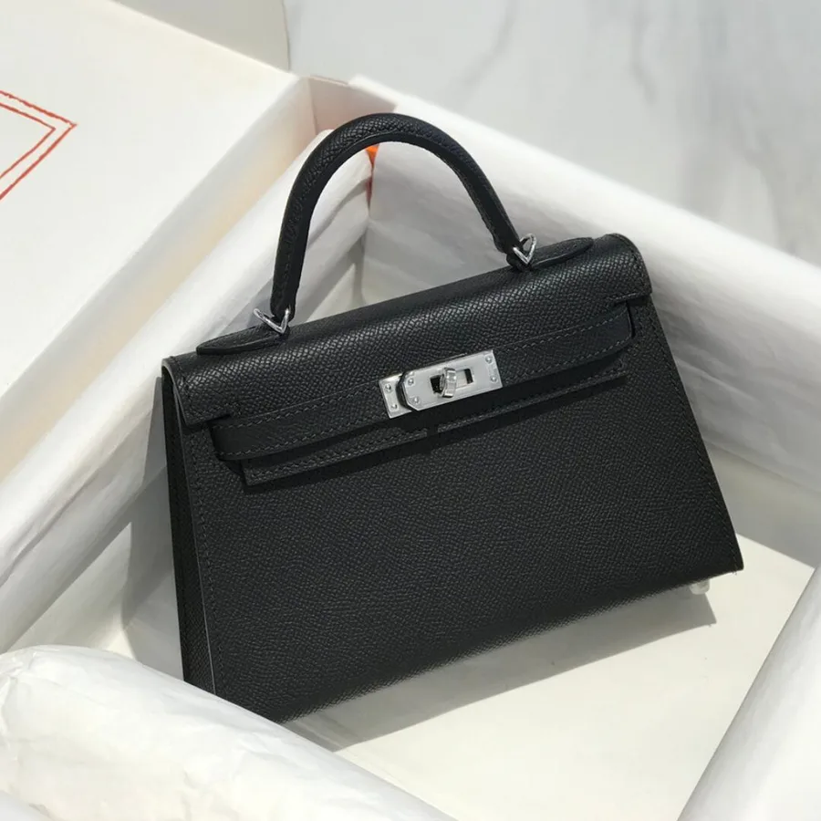 HN Mini 20 Black Epsom Silver Hardware