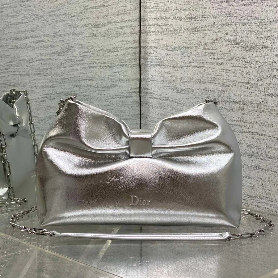 Dior Bow Bag Sliver Lambskin