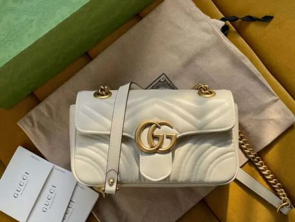 Gucci Marmont Rep 11 Luxury Women’s White Handbag 22cm