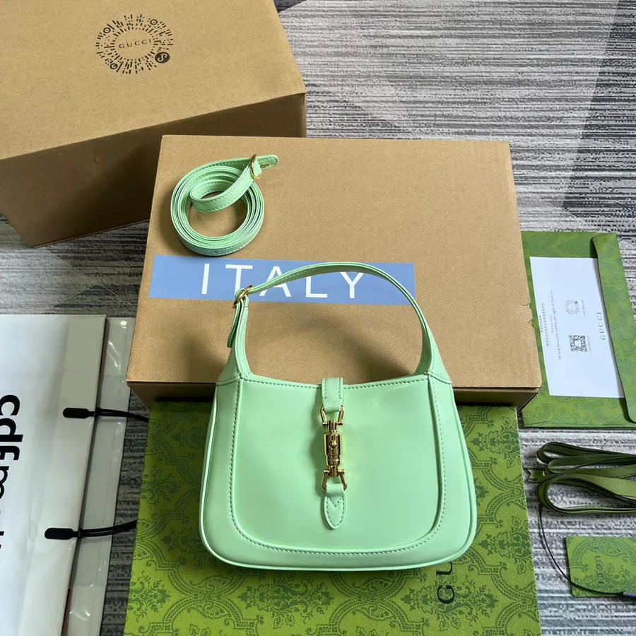 GG Jackie Mini 19 Shoulder Bag in Light Green Calfskin