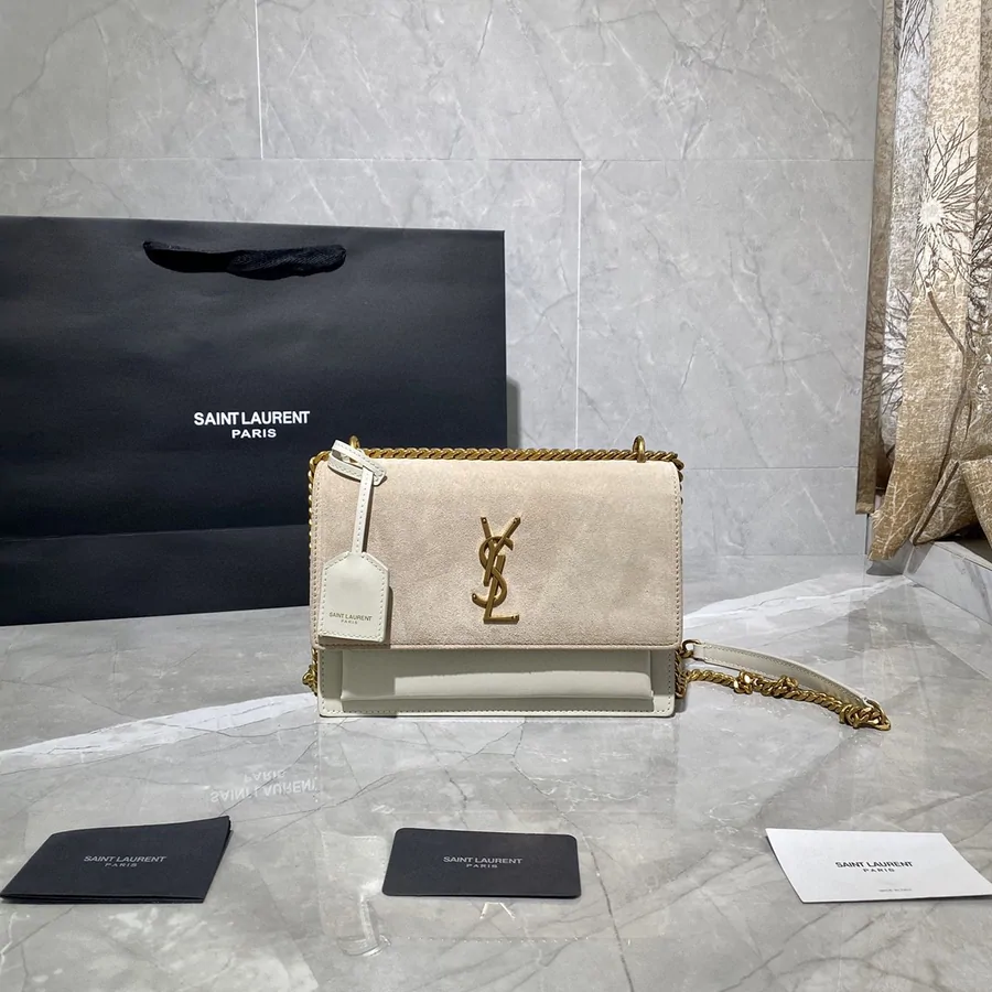 Saint Laurent Sunset Shoulder Bag ‘Sea Salt’