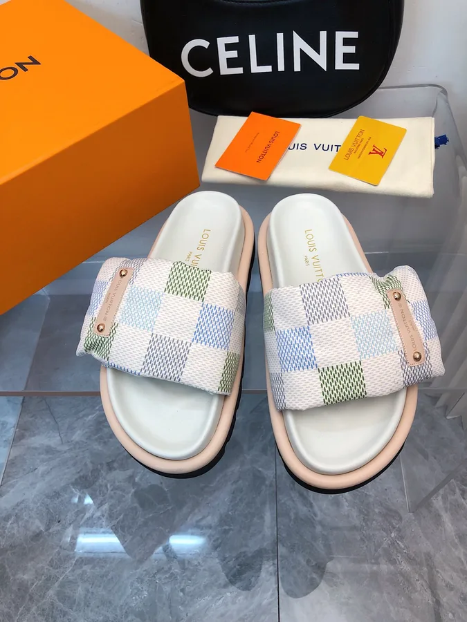 LV Women Multi Color Patterned Fabric Slippers