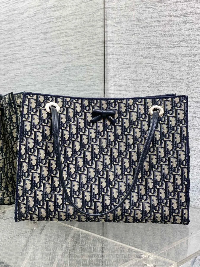 Dior Promenade Shopping Bag in Blue Dior Oblique Jacquard