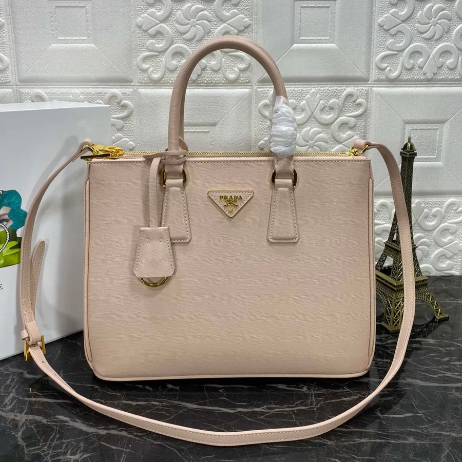 PRA Galleria 32 Bag in Beige Saffiano Leather