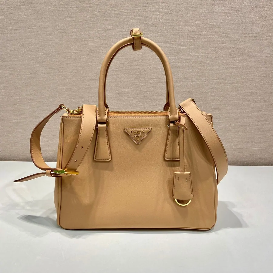 Galleria Top Handle Bag 32 in Off White Saffiano Leather