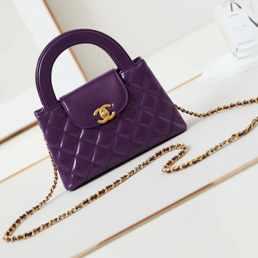 Chanel Kelly Mini 19 Bag in Indigo Purple Calfskin