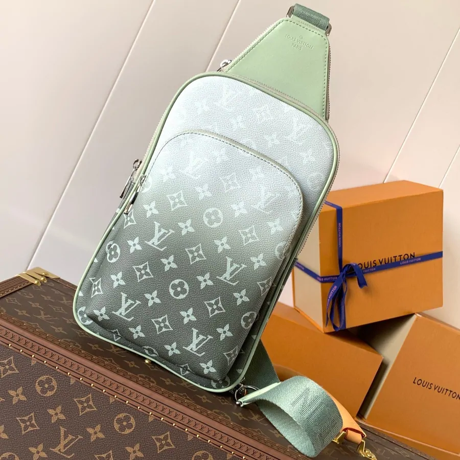 LV Avenue Slingbag 31 in White and Black Ombre Monogram Canvas