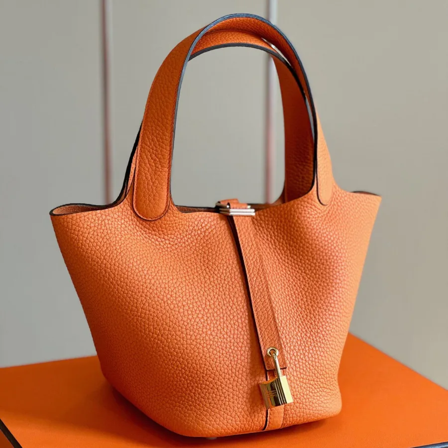 HN 18 Orange Togo Leather Gold Hardware