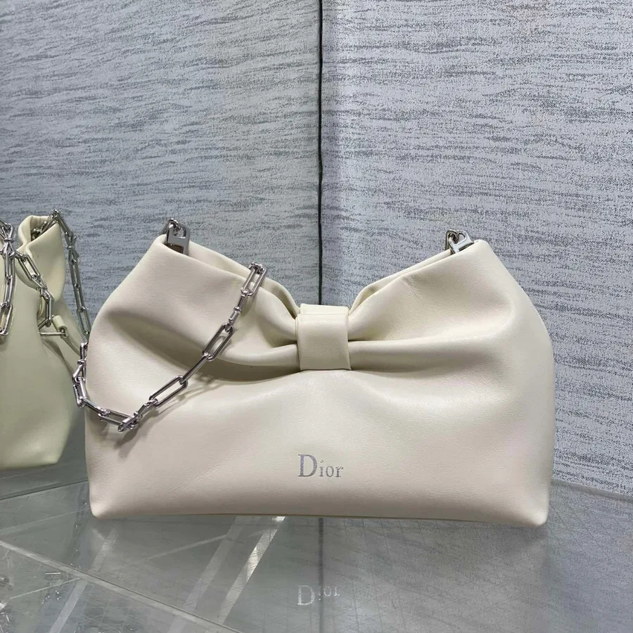 Dior Bow Bag Small in white