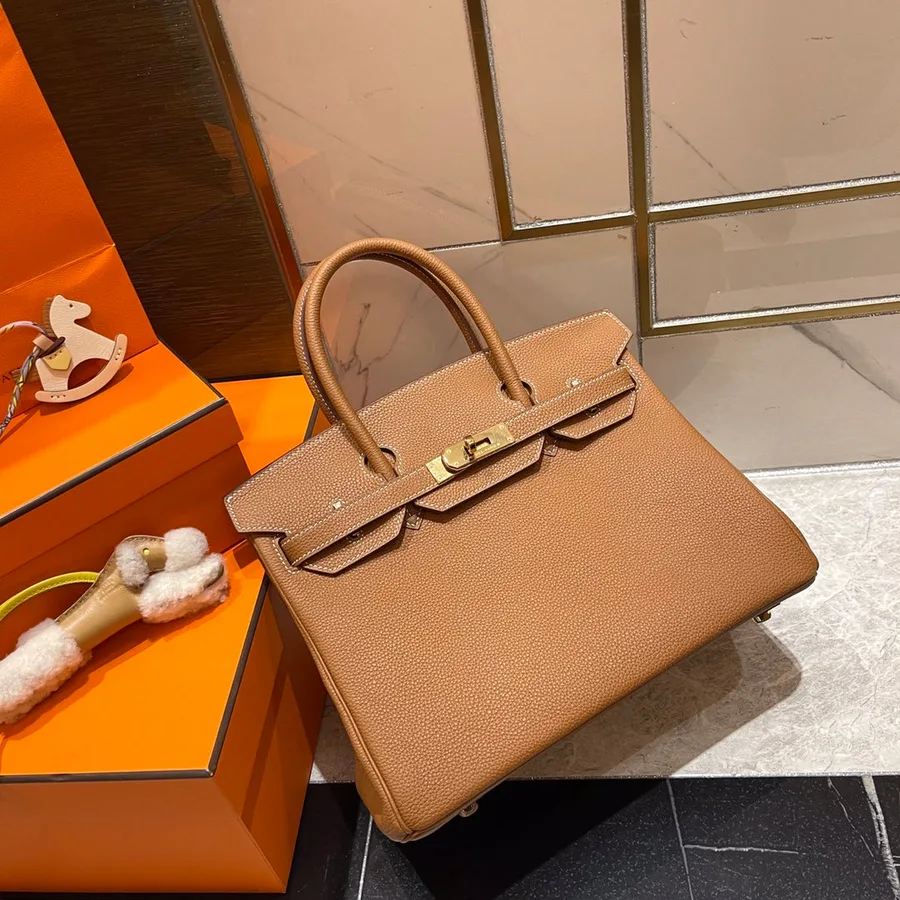 HN 30cm Gold Togo Leather Gold Hardware